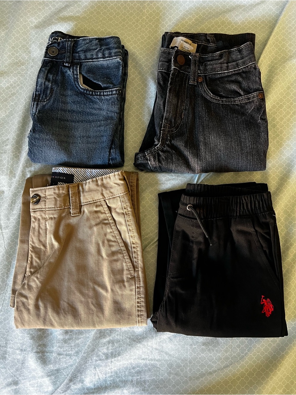 Boys Fall Pants Bundle - Tommy Hilfiger Khaki Chinos, Polo Khaki, Gap jeans, 7